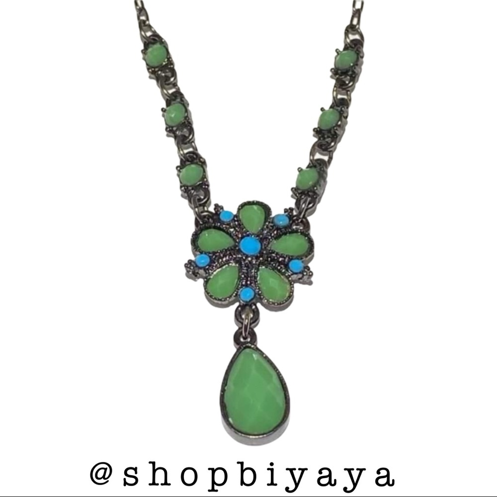 2028 Vintage Style Faux Jade Love Jasmine Necklace